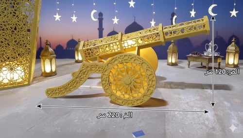 مدفع رمضان التراثي العملاق – طول 220 سم | ارتفاع 1...