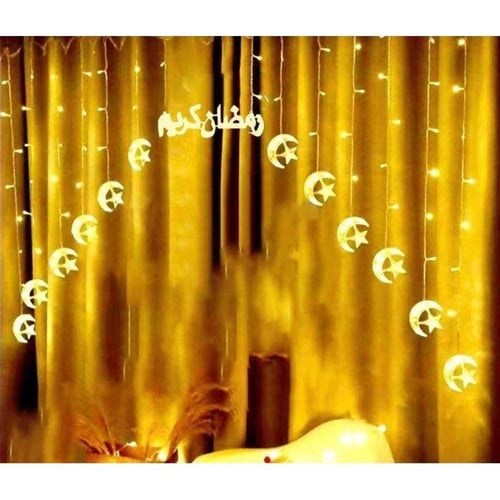 زينة رمضان عبارة 3 متر كهرباء هلال ونجمة