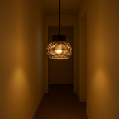 تعليقة إنارة ديكور بتصميم شبكي زجاجي معتم – موديل...