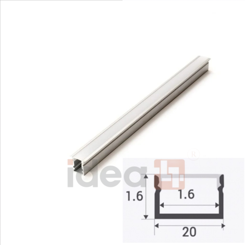 بروفايل ارضي المنيوم بدون شفة سيلفر 1.6×20 مم بطول...