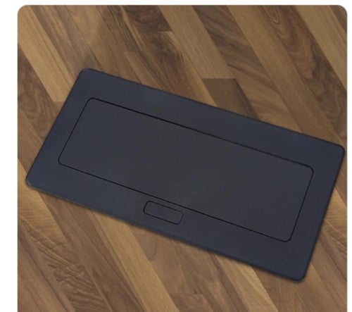 2 فيش ارضي دفن ثلاثي USB + TYPE-C لون اسود حجري