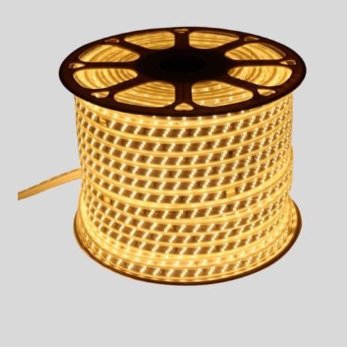 شريط ليد 50 متر 3 خط لون اصفر 12 واط ضمان 3 سنوات