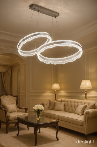 ثريا مودرن حلقات متداخلة فضي مطفي مزوج | إضاءة ذكي...