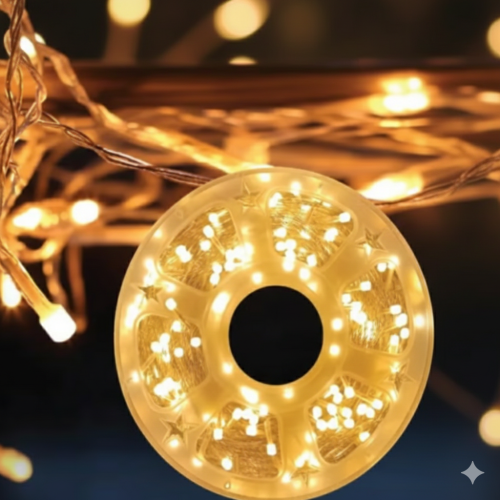 حبل زينة 50 متر 500 لمبة كبير مكرة انارة اصفر 3000...