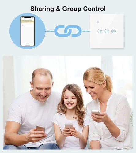 مفتاح ثلاثي سمارت Wifi | تحكم صوتي (سيري، أليكسا)...