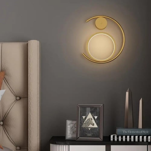 أبليك جداري مودرن 3785 | تصميم دائري عصري بإضاءة L...