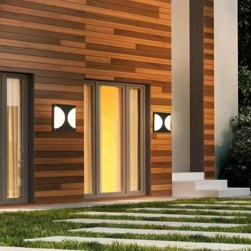 مصباح خارجي جداري مربع LED 30 واط بإضاءة صفراء وجر...