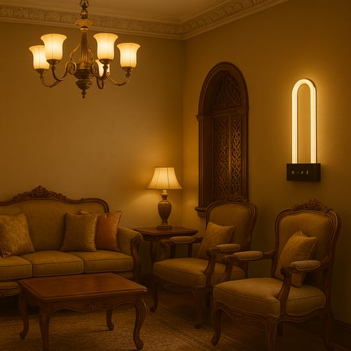 مصباح جداري LED 2053-BK-| تصميم حرف U بتحكم لمس ذك...