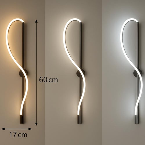 أبليك جداري مودرن اسود LED أنبوبي 3×1 بثلاث ألوان...