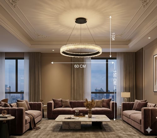 ثريا مودرن كرستال جرم اسود 20225-60 مقاس 60 سم بلو...