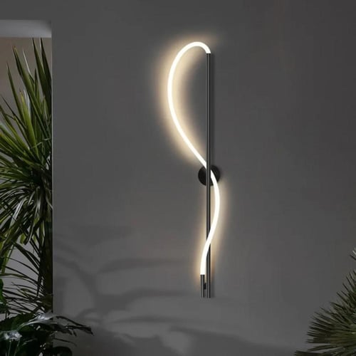 أبليك جداري مودرن اسود LED أنبوبي 3×1 بثلاث ألوان...