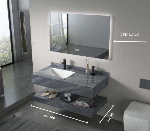 مغاسل ديكور رخام حوض حوضين متوفر مقاسات + مرايا لي...