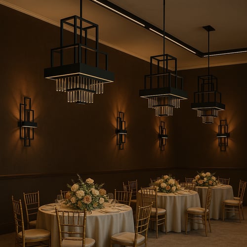 ابليك جداري مودرن 2023561W | تصميم هندسي أسود | إض...