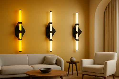 أبليك جداري اسود | إضاءة ثلاثية الألوان | طول 60 س...