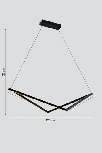 ثريا سقف LED مودرن | أسود ألمنيوم | إضاءة صفراء 32...