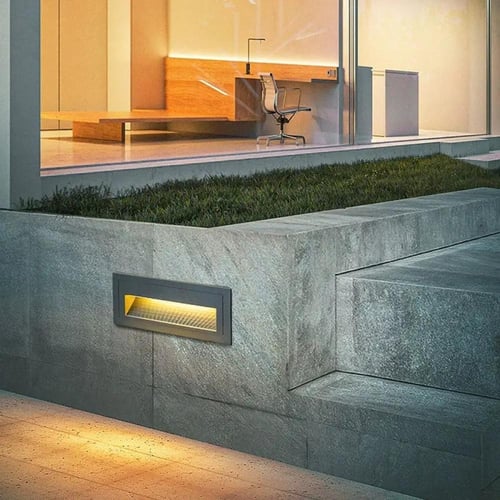 لمبات درج LED مربعة جرم اسود من الألومنيوم IP65 ضم...