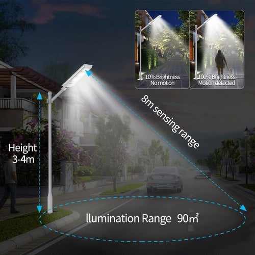 كشاف شارع شمسي 200 واط | مستشعر رادار ذكي | إضاءة...