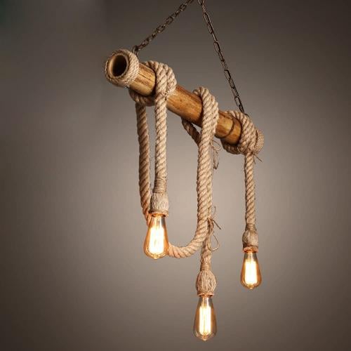 علاقي ثلاثي خيزران تراثية عمود حبل 60 سم ثلاثة هول...