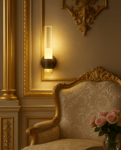 أبليك جداري مودرن اسود اسطواني مفرد فاخر بطول 35 س...