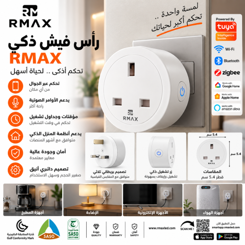رأس فيش ذكي RMAX بريطاني ثلاثي دائري – تحكم بالجوا...