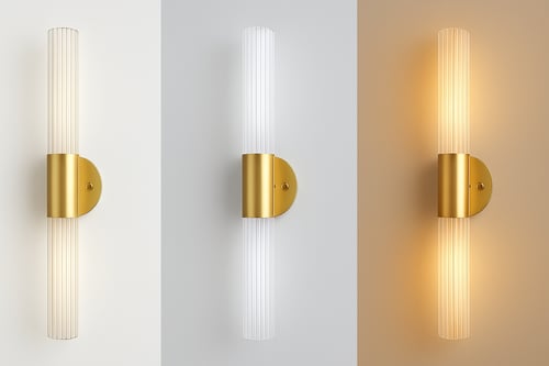 أبليك جداري مودرن أنبوبي ذهبي فاخر بطول 40 سم عرض...