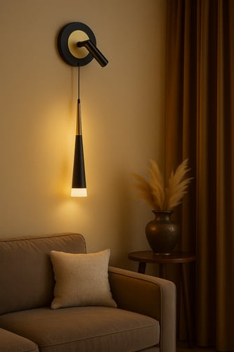 أبليك جداري ليد 5296 مع كشاف تراك متحرك بتصميم عصر...