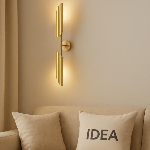 أبليك جداري مجوز 483/2 | إنارة مزدوجة بتصميم ذهبي...