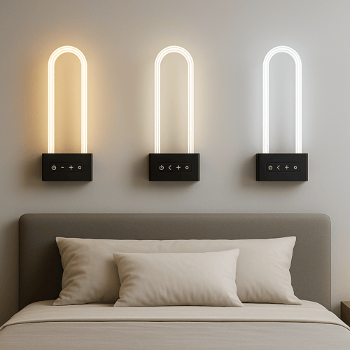 مصباح جداري LED 2053-BK-| تصميم حرف U بتحكم لمس ذك...