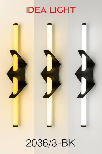 أبليك جداري اسود | إضاءة ثلاثية الألوان | طول 60 س...