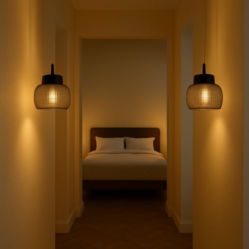 تعليقة إنارة ديكور بتصميم شبكي زجاجي معتم – موديل...