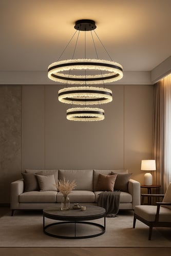 ثريا مودرن ذكية | إضاءة 3 ألوان قابلة للتعتيم | تح...