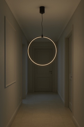 علاقي دائري مودرن أسود | قطر 40 سم | كود 2023195