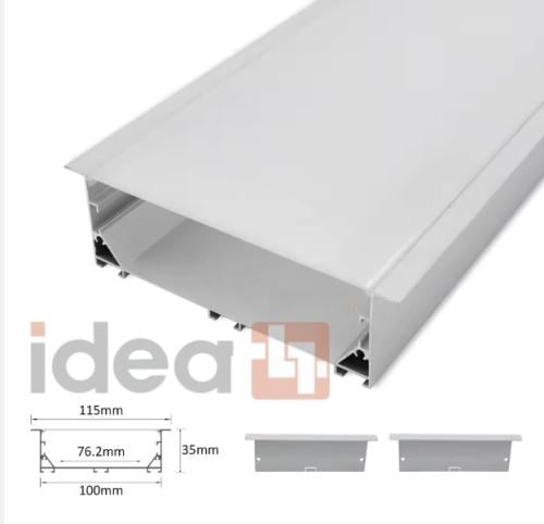 بروفايل المنيوم 10*3.5 سم بشفة سيلفر 3 امتار مجرى...