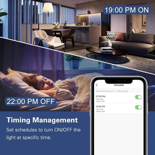مفتاح ثلاثي سمارت Wifi | تحكم صوتي (سيري، أليكسا)...