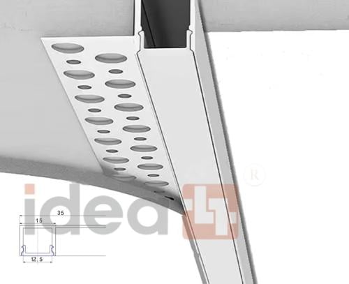 بروفايل زاوية جدار اسود 2×1.5 سم XT-588-BK ثلاثة م...