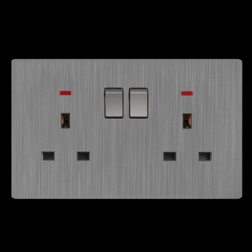 فيش 7×14 مجوز 13 امبير بيانو رمادي مفتاح ولمبة Fel...