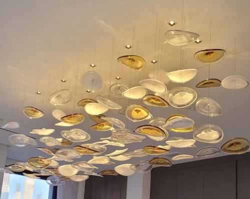 ثريا ستائر مستطيلة (2×1 متر) - 60 ورقة (شفاف، عسلي...