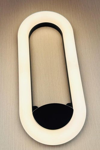 ابليك جداري خارجي LED أسود بإضاءة صفراء المنيوم AL...