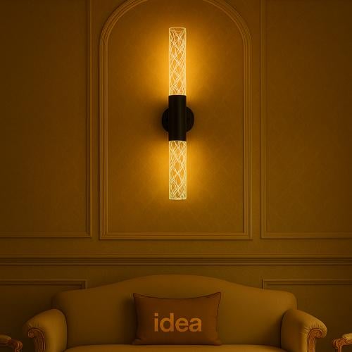 أبليك جداري مودرن أنبوبي اسود فاخر بطول 40 سم عرض...