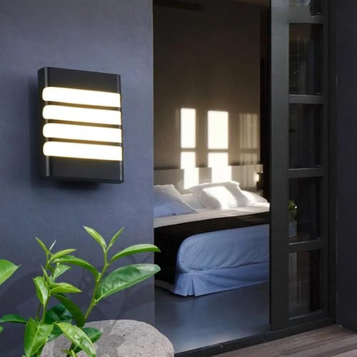 مصباح خارجي جداري مربع LED 30 واط بإضاءة صفراء وجر...