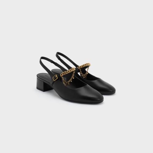 Double-Chain Charm Mary Jane Flats - Charles and Keith