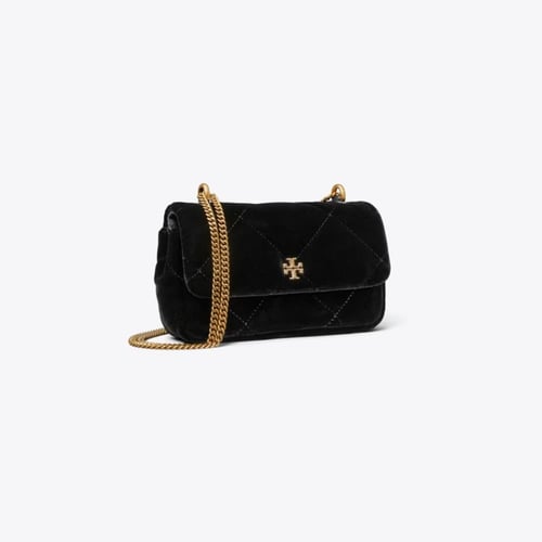 KIRA TURNLOCK SUEDE SHOULDER BAG - TORY BURCH