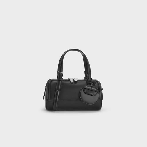 Enola Canvas Two-Tone Bowling Bag Black - Charles...