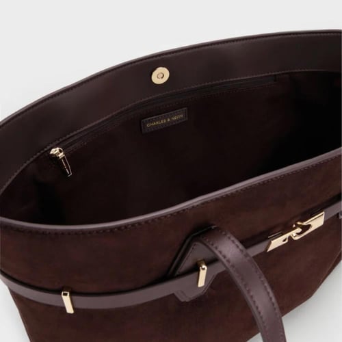 Arlet suede espresso brown - Charles and Keith
