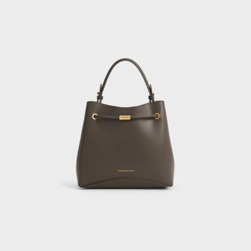 Sybill Bucket Bag Dark Moss - Charles and Keith