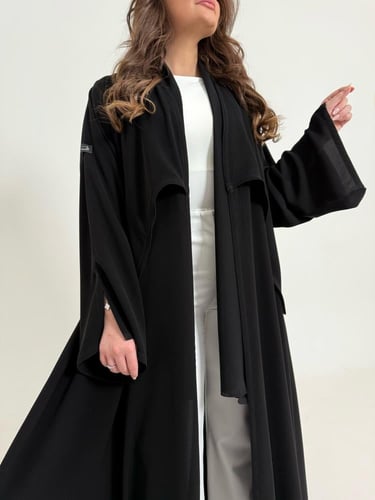 عباية كريب اسود قصة كلوش