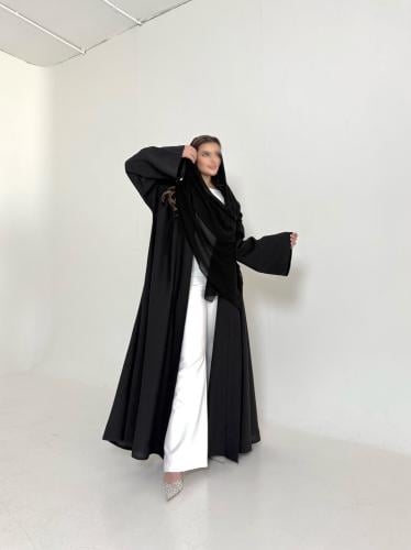 عباية كريب اسود قصة كلوش