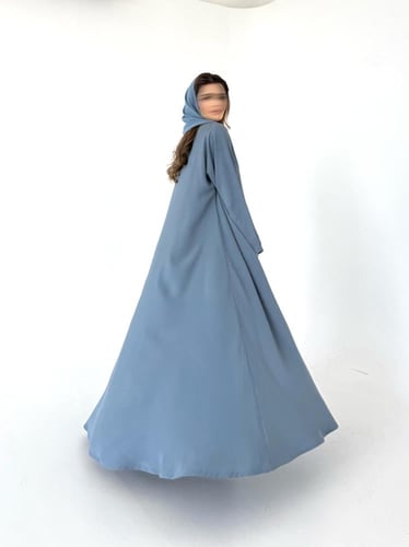 عباية كريب خفيف سماوي