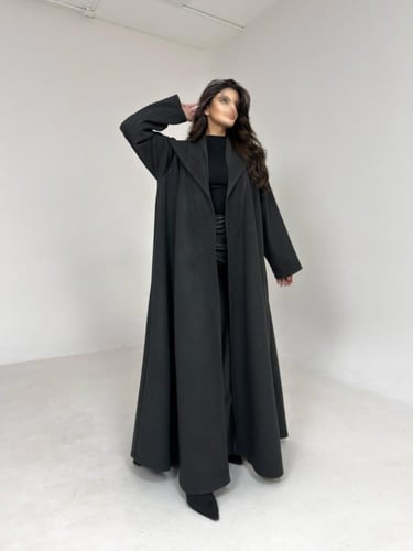 عباية جوخ رمادي غامق