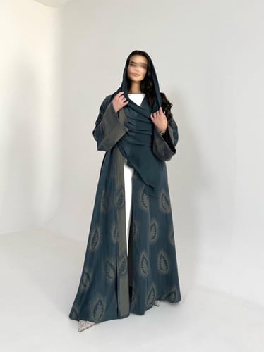 عباية جاكار تركي مقصب فيروزي